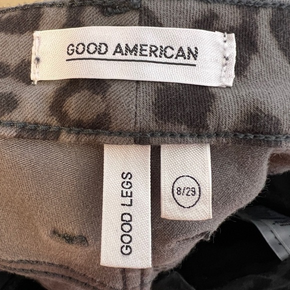 Good American Good Legs Gray Leopard Skinny Jeans Womens Size 29/8 High Waist 🌹 - Picture 10 of 13